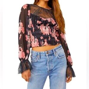 Free People - Daphne Blouse in Floral Midnight Combo - NWT - Medium - $128